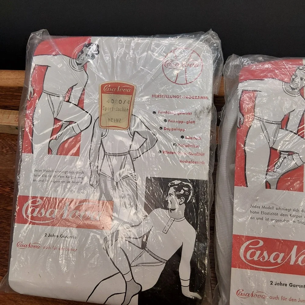 NOS VTG 60s - 70s Casa Nova Tank Top Undershirt Lot of 2 -Size 4 -Small Germany